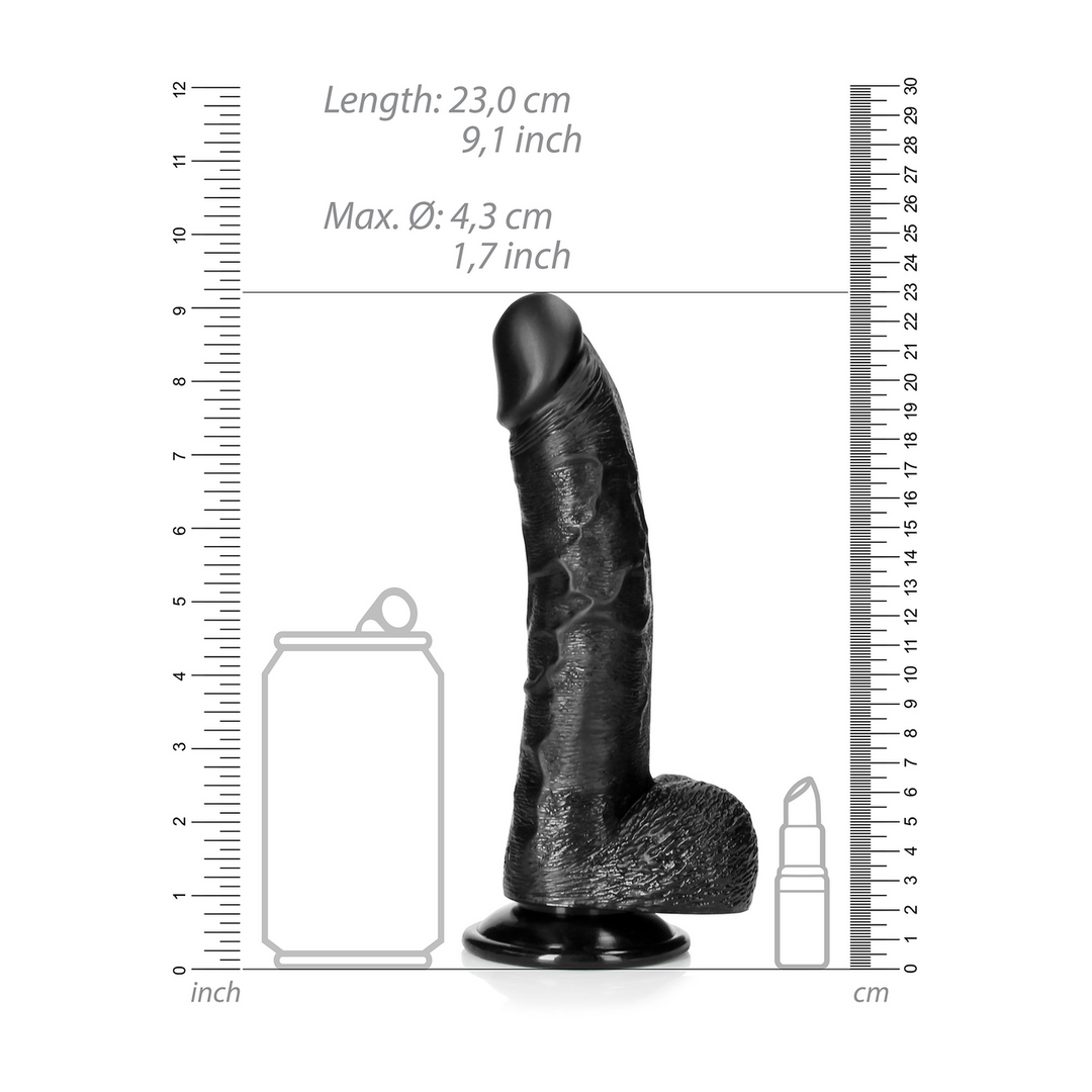 RealRock Curved Realistic Dildo 9.8 cm with Suction Cup