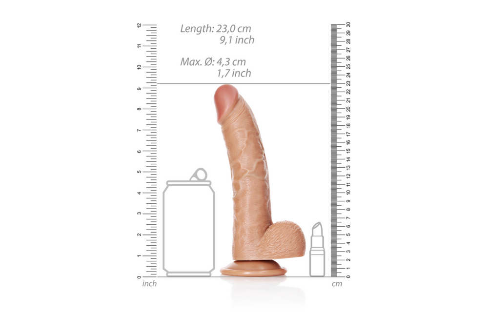 Gebogener realistischer Dildo 9,8 cm mit Saugnapf – RealRock