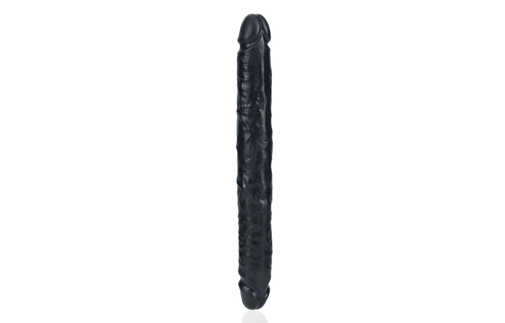 Slim Double-Sided Dildo 30.5 cm Black - Realistic & Firm