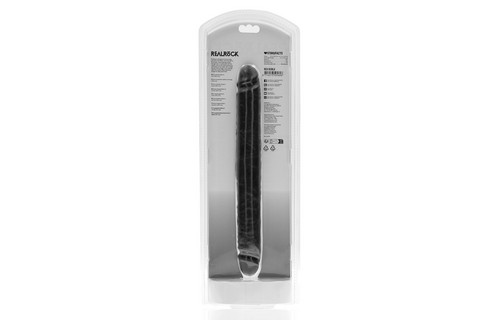 Schlanker doppelseitiger Dildo 30,5 cm Schwarz – Realistisch & Fest