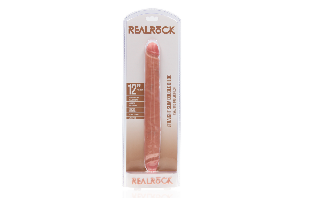 Slim Double-Sided Dildo 30.5x3.8 cm - Realistic & Skin-Coloured