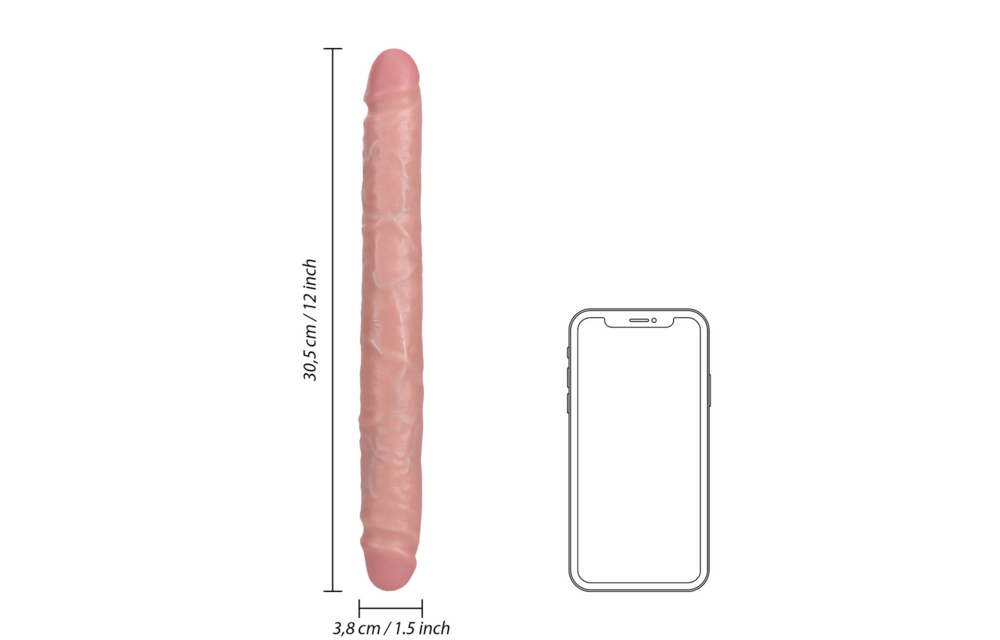 Slanke Dubbelzijdige Dildo 30,5x3,8 cm - Realistisch & Huidskleur