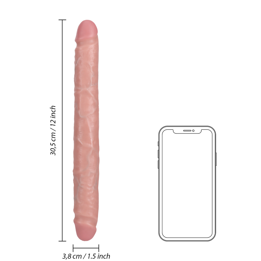 Slim Double-Sided Dildo 30.5x3.8 cm - Realistic & Skin-Coloured