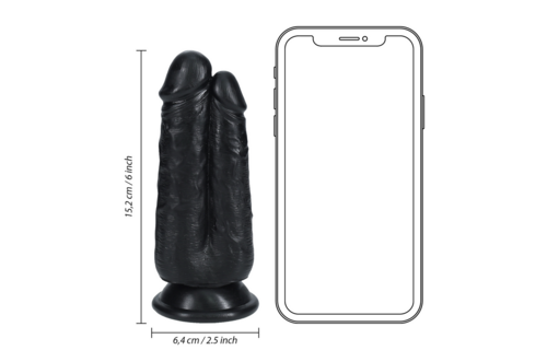 Two in One Dildo 6.4 cm Black – Realistic Sensation