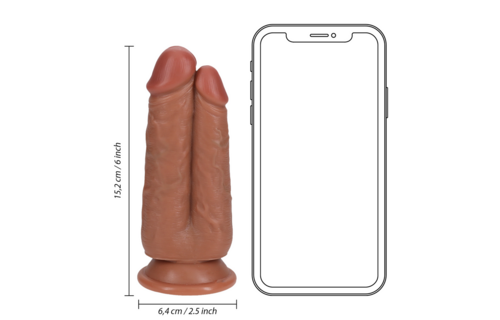Zwei-in-Eins-Dildo 12,7/15,2 cm Braun – Realistisch & Stark