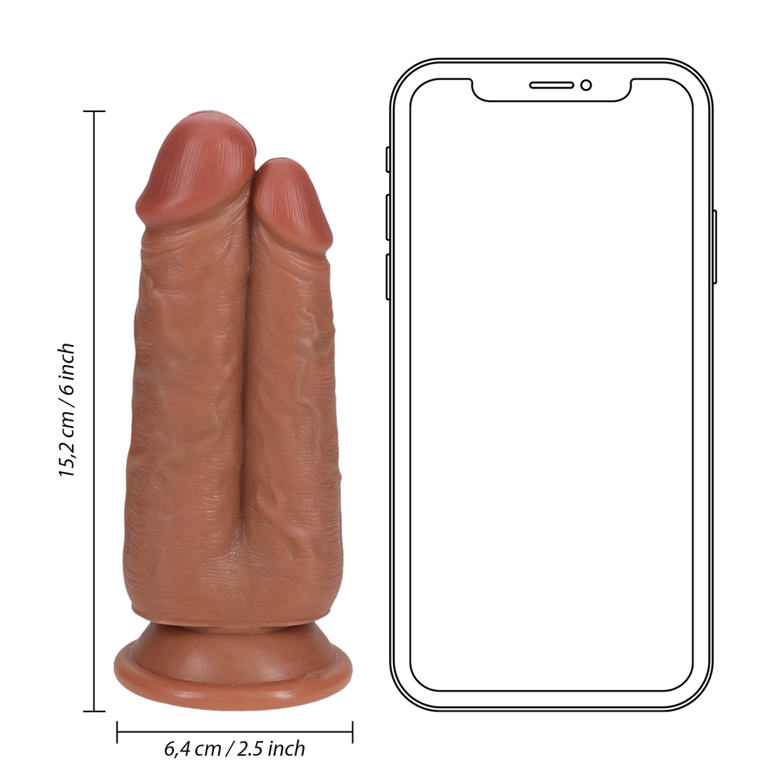 Zwei-in-Eins-Dildo 12,7/15,2 cm Braun – Realistisch & Stark