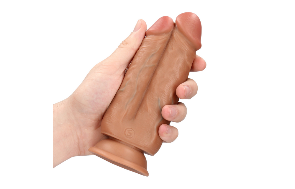 Zwei-in-Eins-Dildo 12,7/15,2 cm Braun – Realistisch & Stark