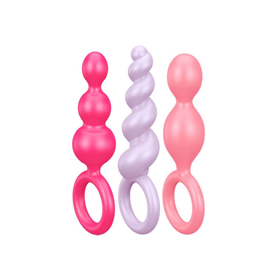 Booty Call Butt Plug Set 12 cm - 3 Stuks Multikleur | Satisfyer