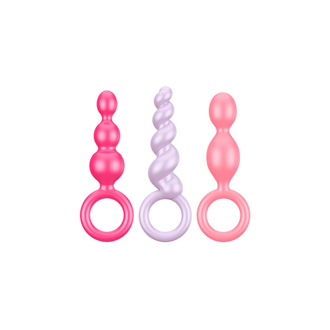 Booty Call Butt Plug Set 12 cm - 3 Stuks Multikleur | Satisfyer