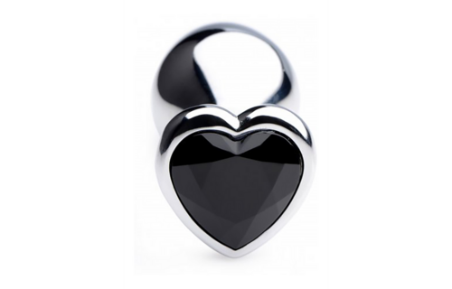 Black Heart Butt Plug Medium 8.3 cm – Comfort & Seduction
