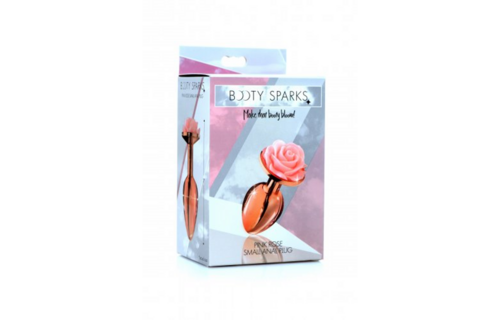 Buttplug Klein 7,6 cm Roségoud met Roze Bloem - XR Brands