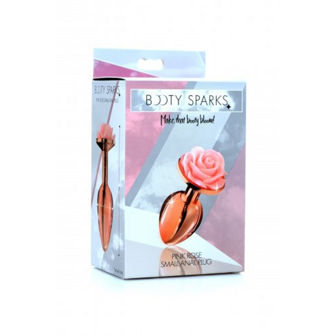 Buttplug Klein 7,6 cm Roségoud met Roze Bloem - XR Brands
