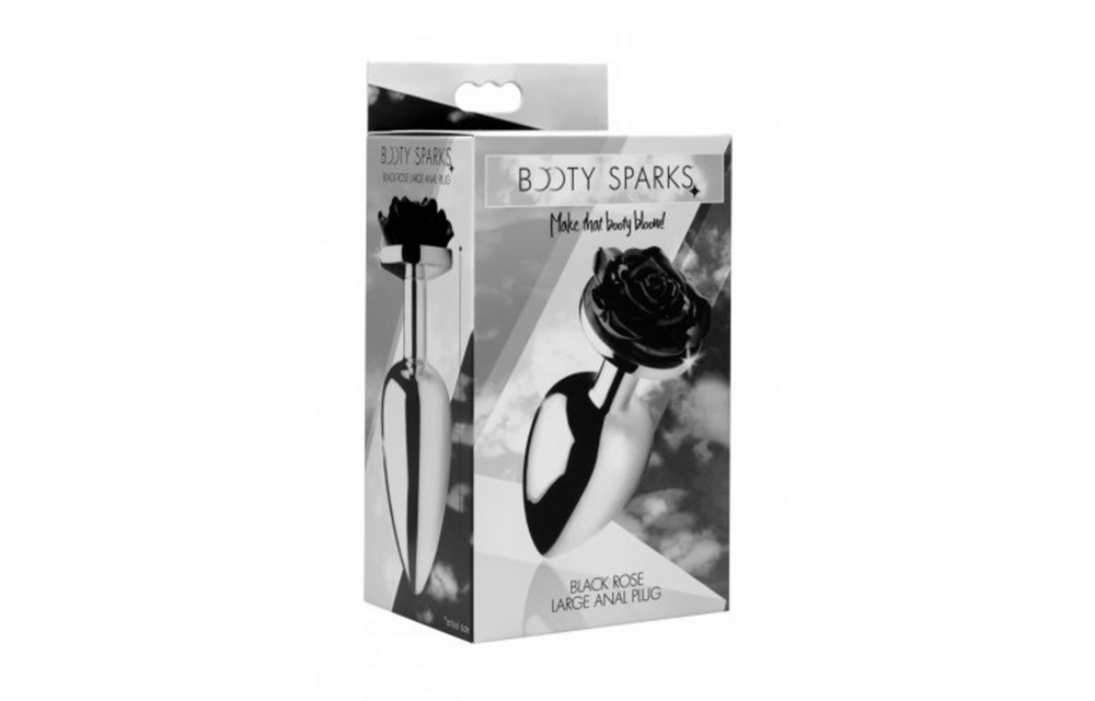 Black Rose Butt Plug Large 10.2 cm – Stylish & Sensual