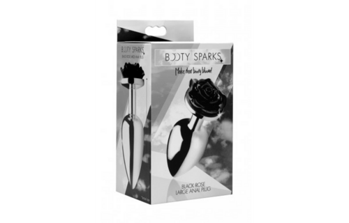 Black Rose Butt Plug Large 10.2 cm – Stylish & Sensual