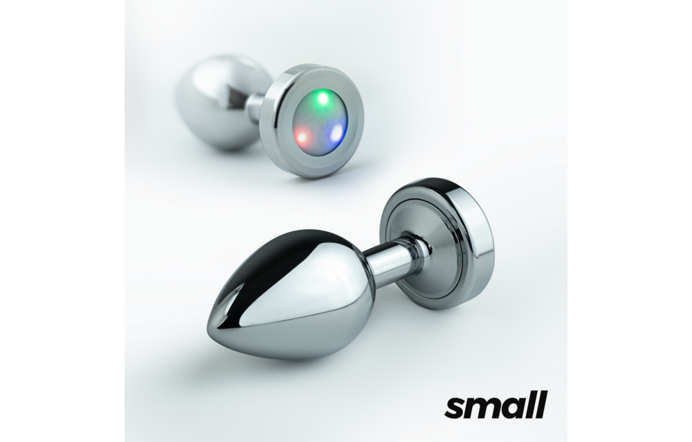 Borealis - Metalen Anale Plug met LED RGB - Klein - Zilver