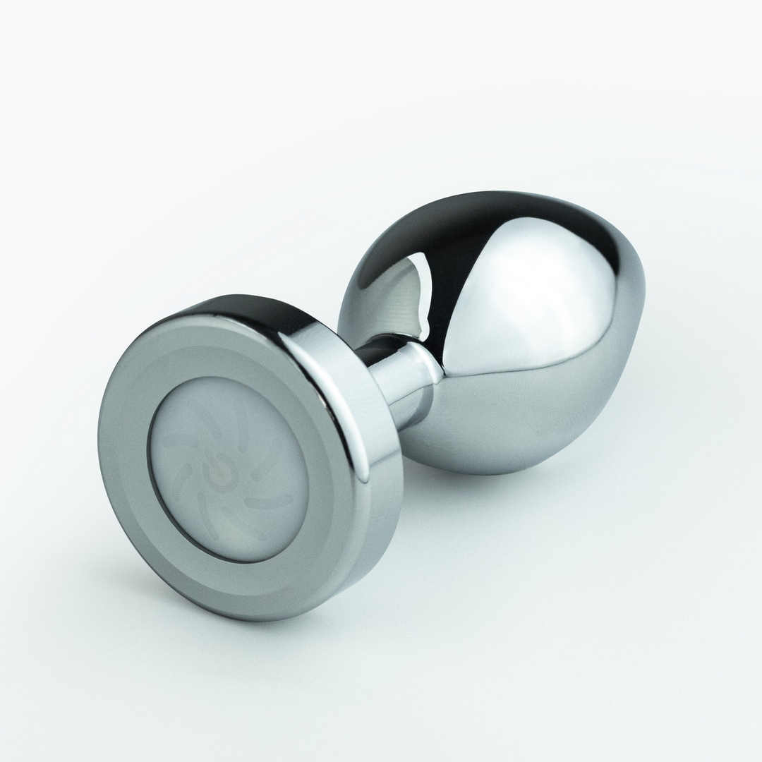 Borealis Metal Anal Plug 7.2 cm with LED RGB – Silver