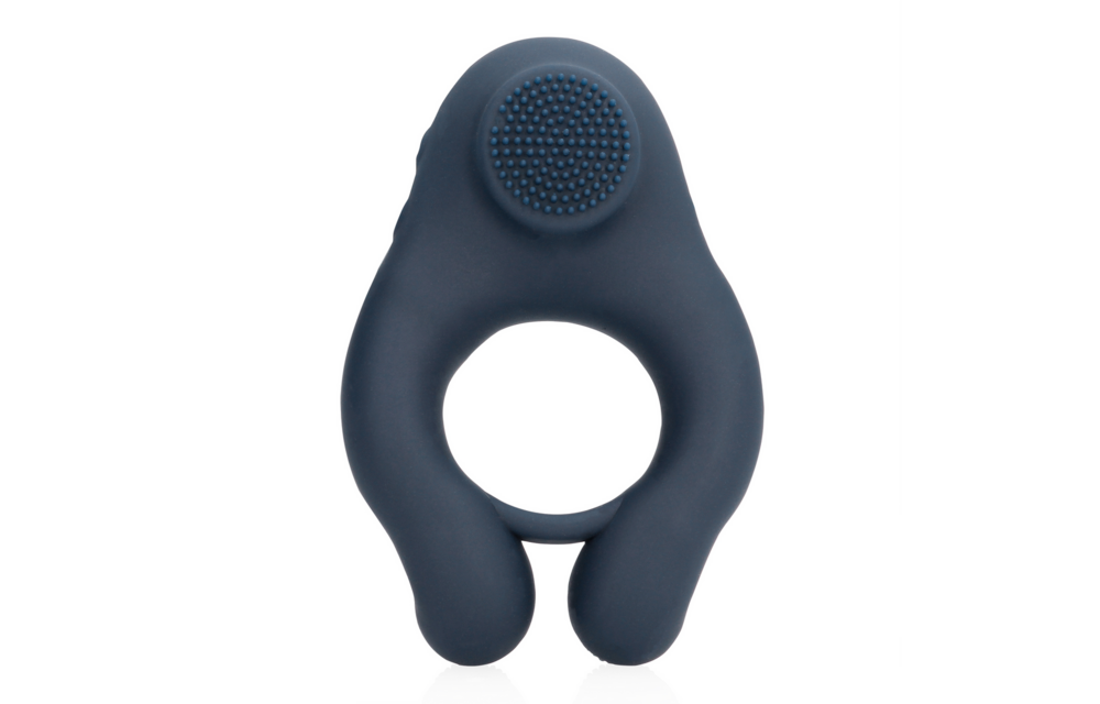 Vibrierender indigoblauer Cockring mit Klitorisstimulation