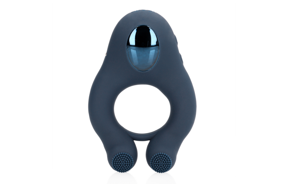 Vibrerende Indigo Blauwe Cockring met Clitoris Stimulatie