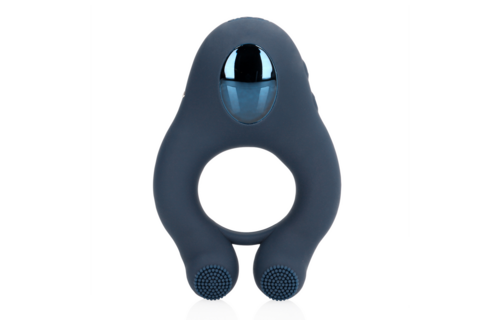 Vibrerende Indigo Blauwe Cockring met Clitoris Stimulatie