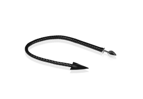 Metall-Analplug Devil'S Tail 15 cm – Schwarz & PU-Leder