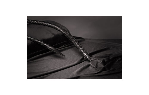 Metaal Anale Plug Devil'S Tail 15 cm - Zwart & PU Leder