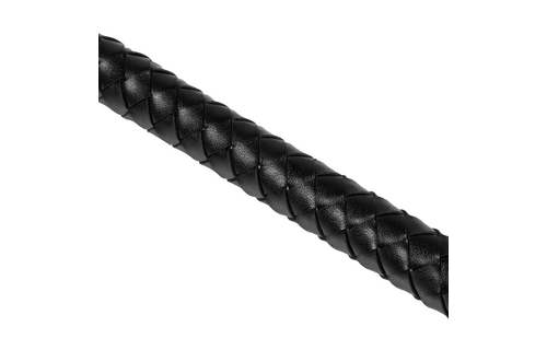 Metal Anal Plug Devil's Tail 15 cm - Black & PU Leather