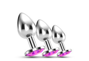 Bijou Analzug Trio 8,5 cm – Luxuriöse rosa Juwelenplugs