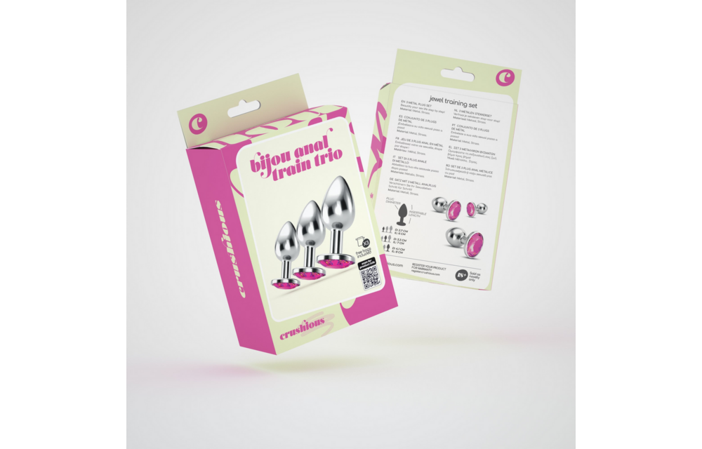 Bijou Analzug Trio 8,5 cm – Luxuriöse rosa Juwelenplugs