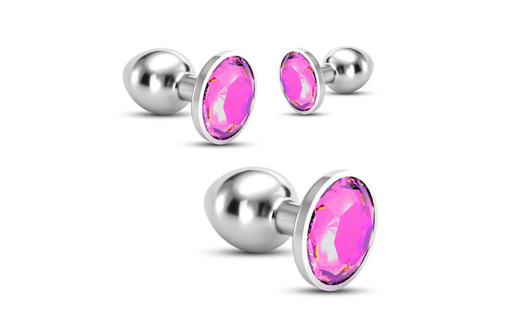 Bijou Anal Train Trio 8.5 cm - Luxury Pink Jewel Plugs