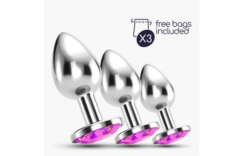Bijou Analzug Trio 8,5 cm – Luxuriöse rosa Juwelenplugs
