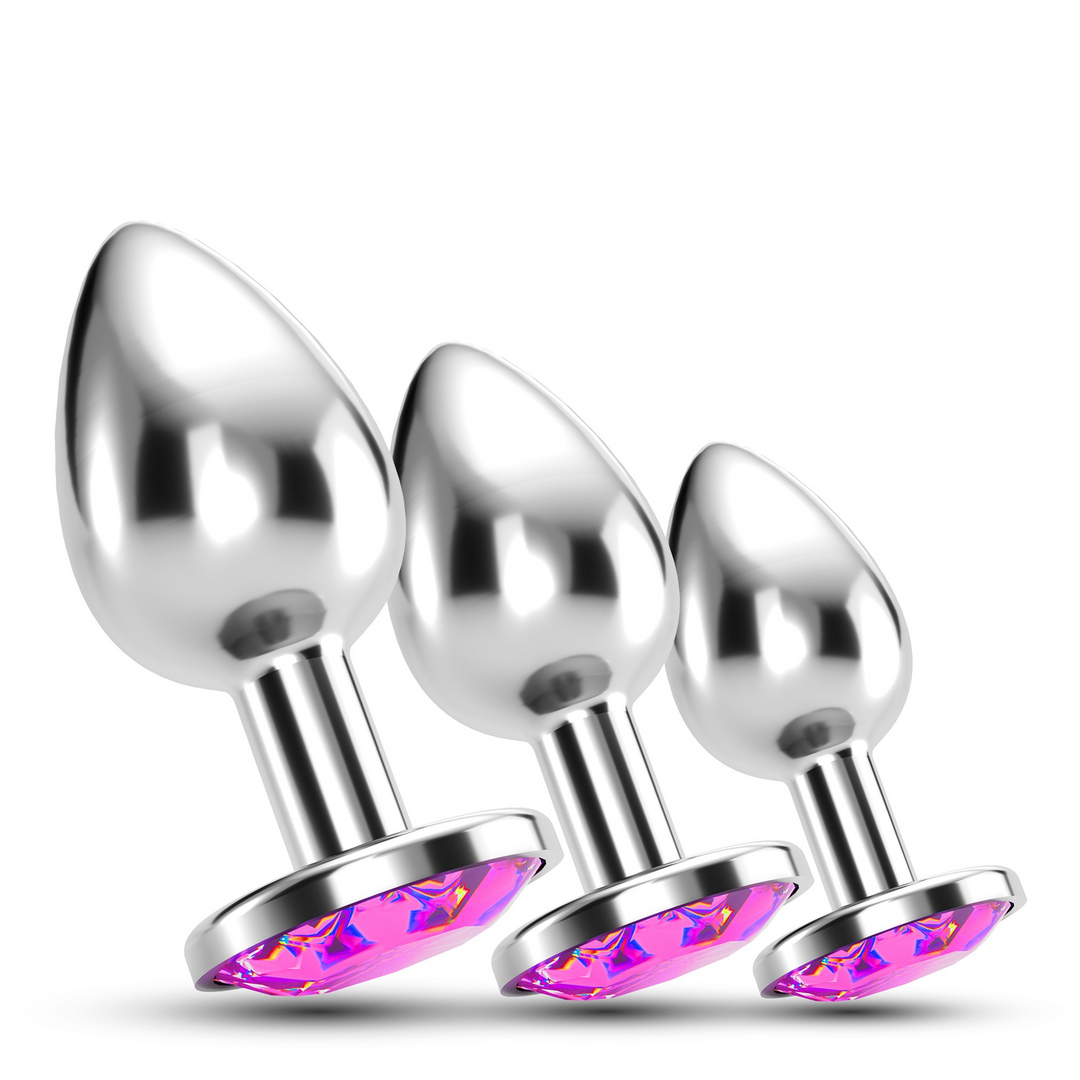 Bijou Anal Train Trio 8.5 cm - Luxury Pink Jewel Plugs