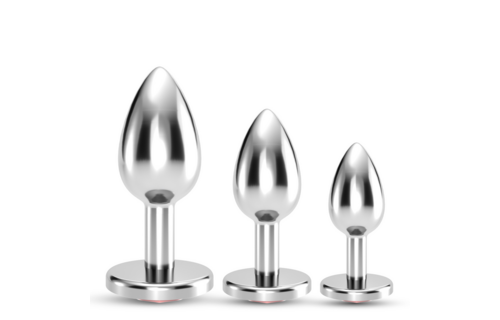 Bijou Anal Train Trio Red 8.5 cm - Elegant 3 Jewel Plugs