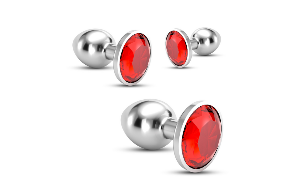 Bijou Analzug Trio Rot 8,5 cm – Elegante 3 Juwelenplugs