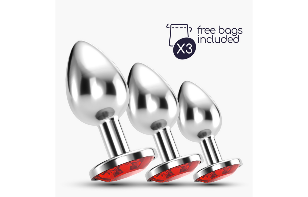 Bijou Analzug Trio Rot 8,5 cm – Elegante 3 Juwelenplugs