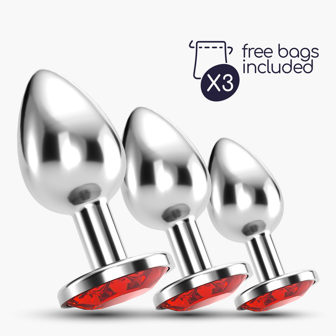 Bijou Analzug Trio Rot 8,5 cm – Elegante 3 Juwelenplugs