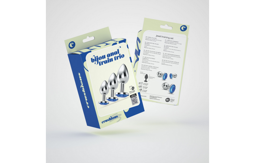 Bijou Anal Train Trio 8.5 cm - 3 Blue Jewel Plugs