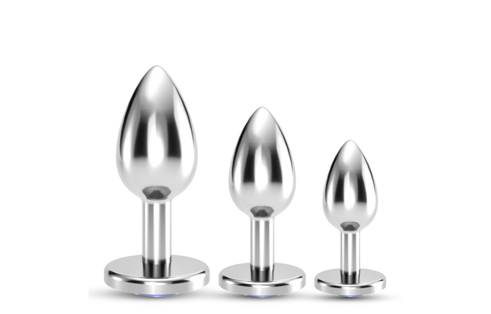 Bijou Anal Train Trio 8.5 cm - 3 Blue Jewel Plugs