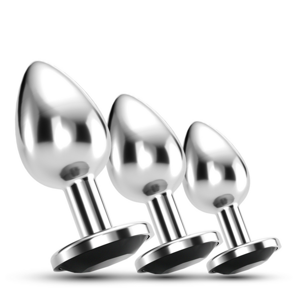 Bijou - Anal Train Trio - 3 Jewel Plugs - Black