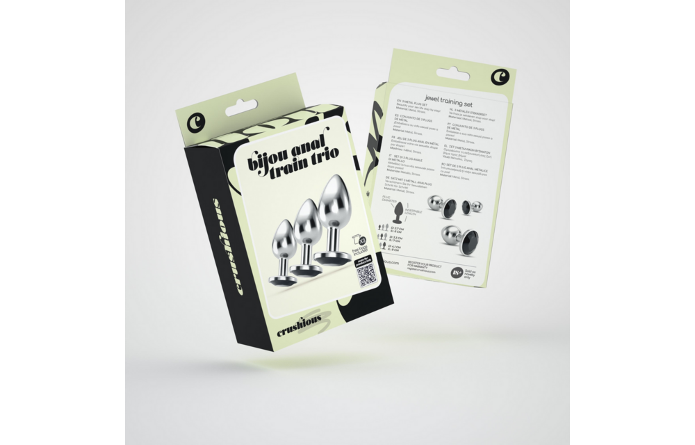 Bijou Anal Train Trio 8.5 cm - Luxury Black Jewellery Plugs