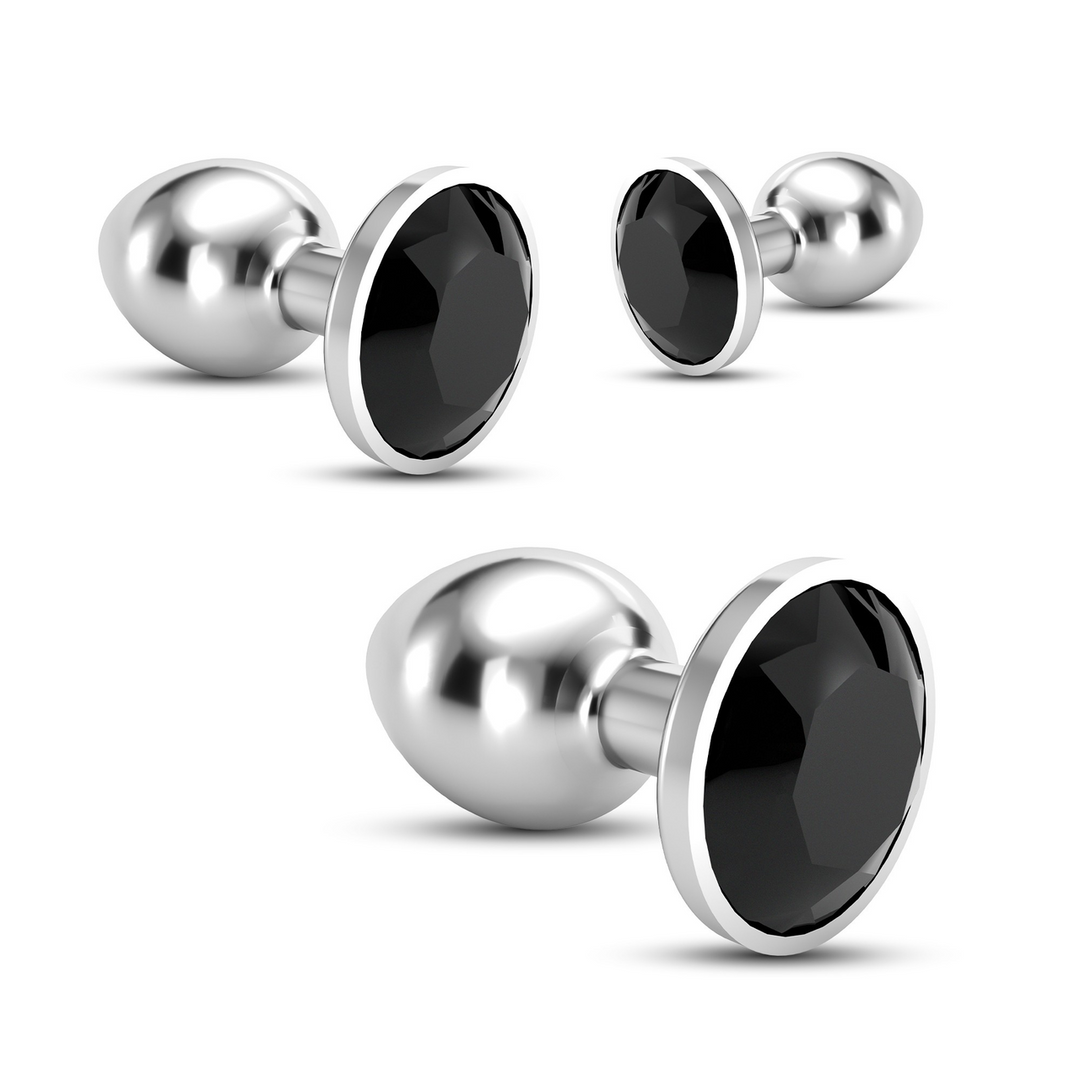 Bijou - Anal Train Trio - 3 Juwelen Plugs - Schwarz