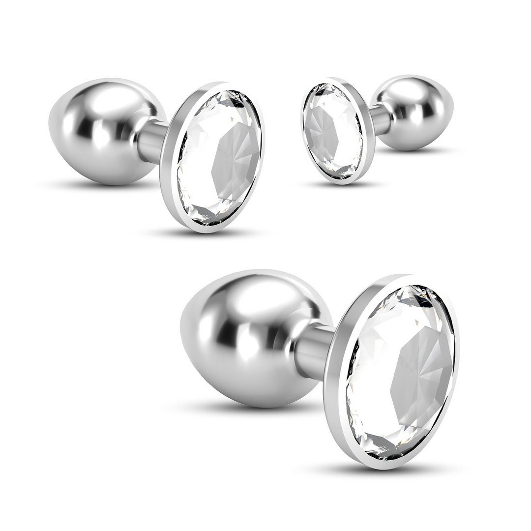 Bijou - Anal Train Trio - 3 Jewel Plugs - Clear