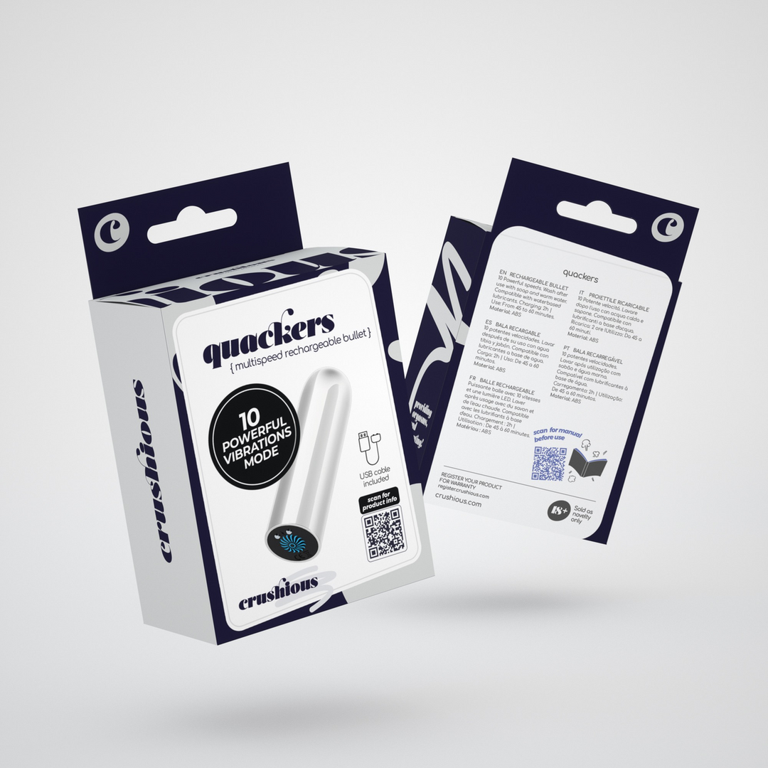 Quackers USB-aufladbarer Vibrationsbullet – kompakt & weiß
