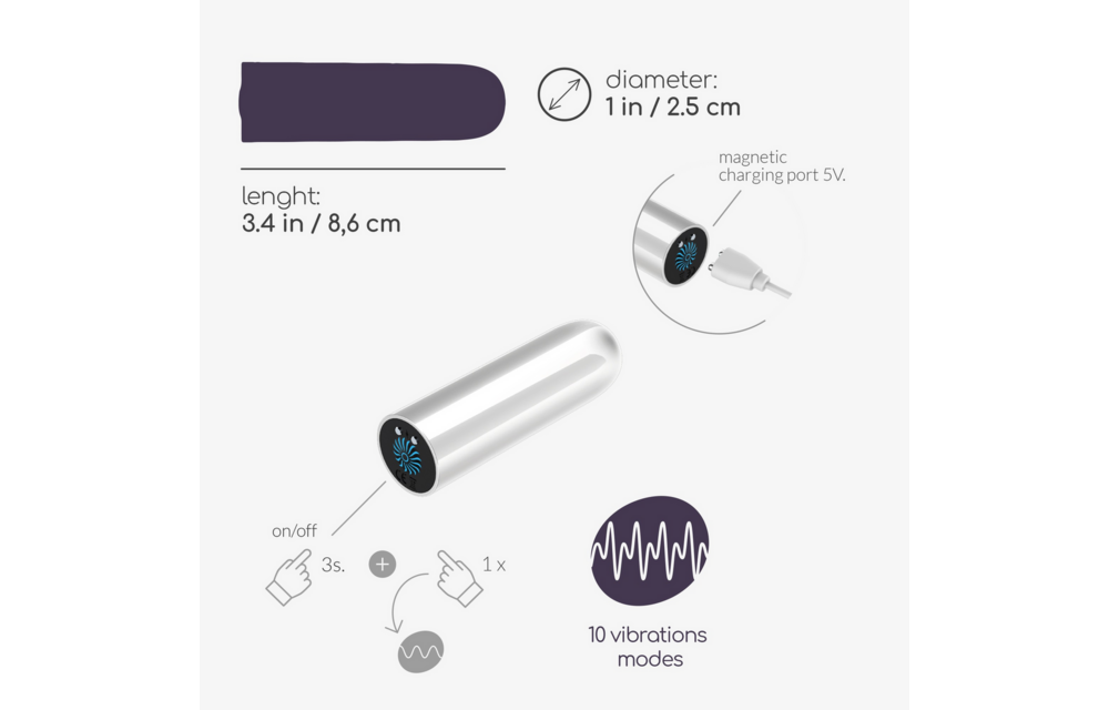 Quackers - USB Rechargeable Vibrating Bullet - White