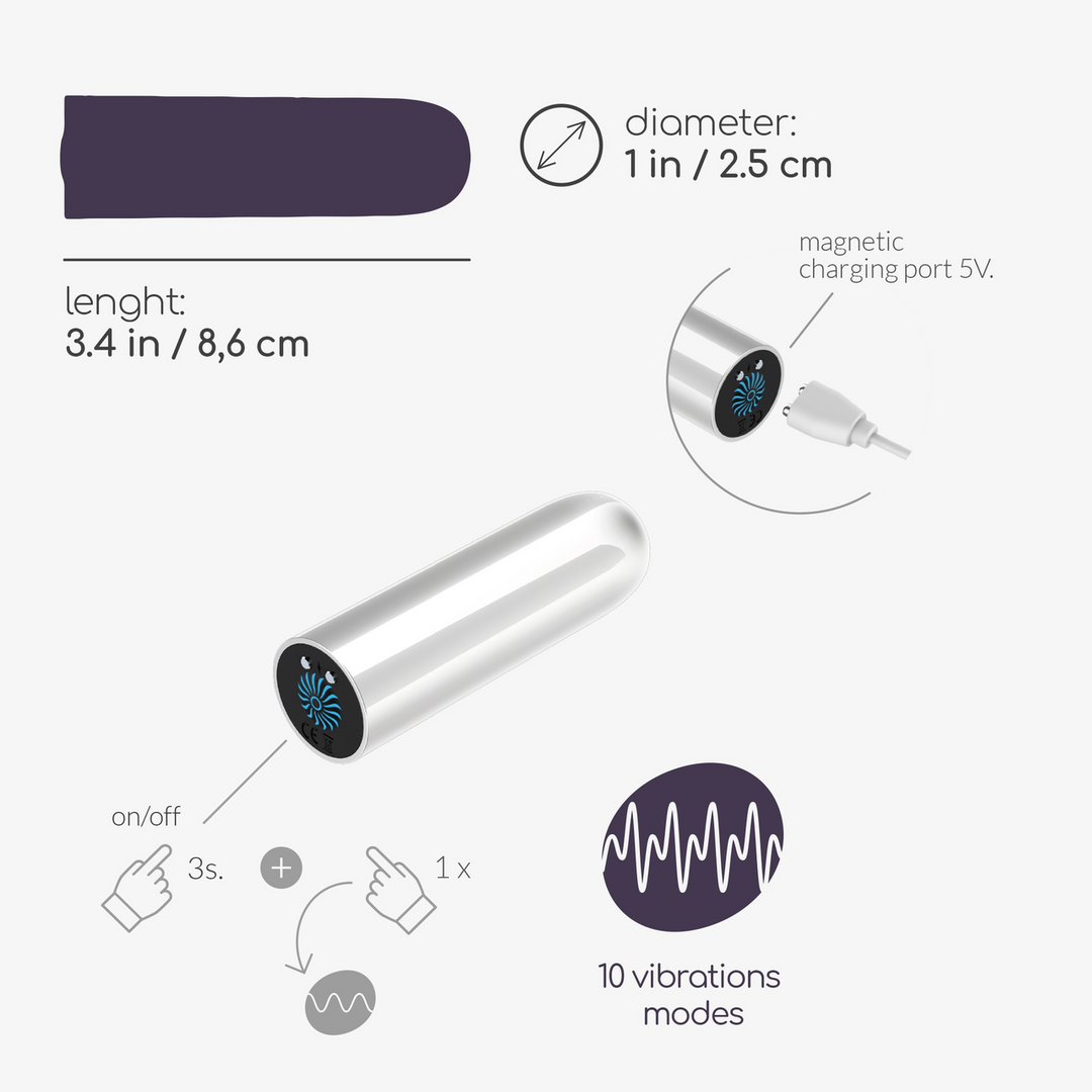 Quackers - USB Rechargeable Vibrating Bullet - White