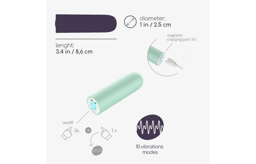 Quackers - USB wiederaufladbarer vibrierender Bullet - Mintgrün