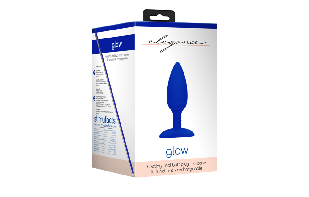 Buy Glow warming vibrating anal butt plug 12 cm