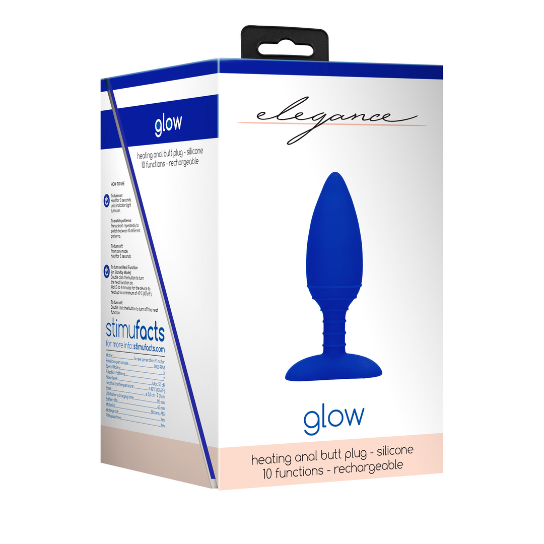 Buy Glow warming vibrating anal butt plug 12 cm