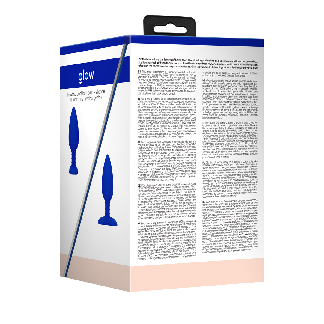 Buy Glow warming vibrating anal butt plug 12 cm