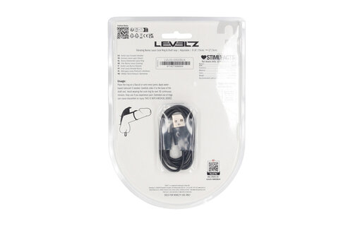 Verstellbarer vibrierender Silikon-Cockring „Bunny” – LEVELZ Schwarz