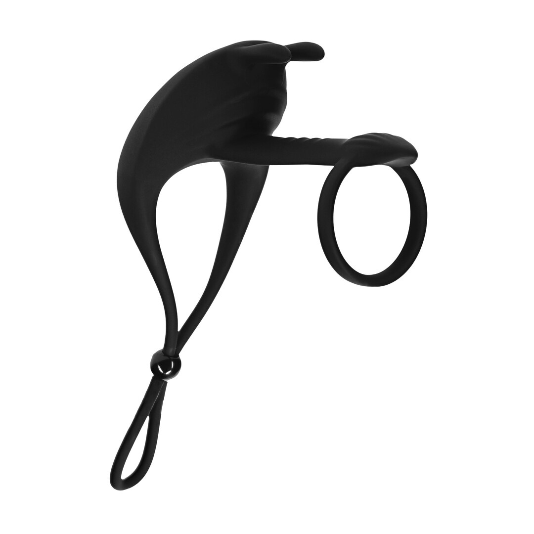 Adjustable Bunny Vibrating Silicone Cock Ring – LEVELZ Black